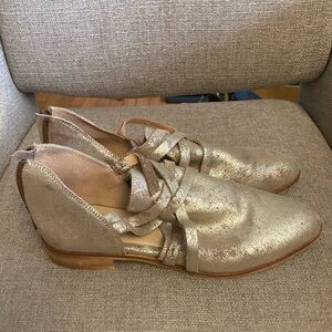 Free People Gold Flats